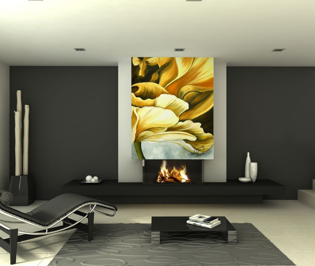Pintado de salón con chimenea Pintado de casa unifamiliar con una elegante chimenea de Ximenees Pio,
casa pintada con pintura plástica mate lavable en color blanco, a excepción de la pared principal del salón.
Para la pared de la preciosa chimenea pintamos las paredes en un gris antracita en esmalte al agua de última generación 100/ lavable, además pintamos a mano un elegante y exclusivo mural que destaca aún más la chimenea en este salón.